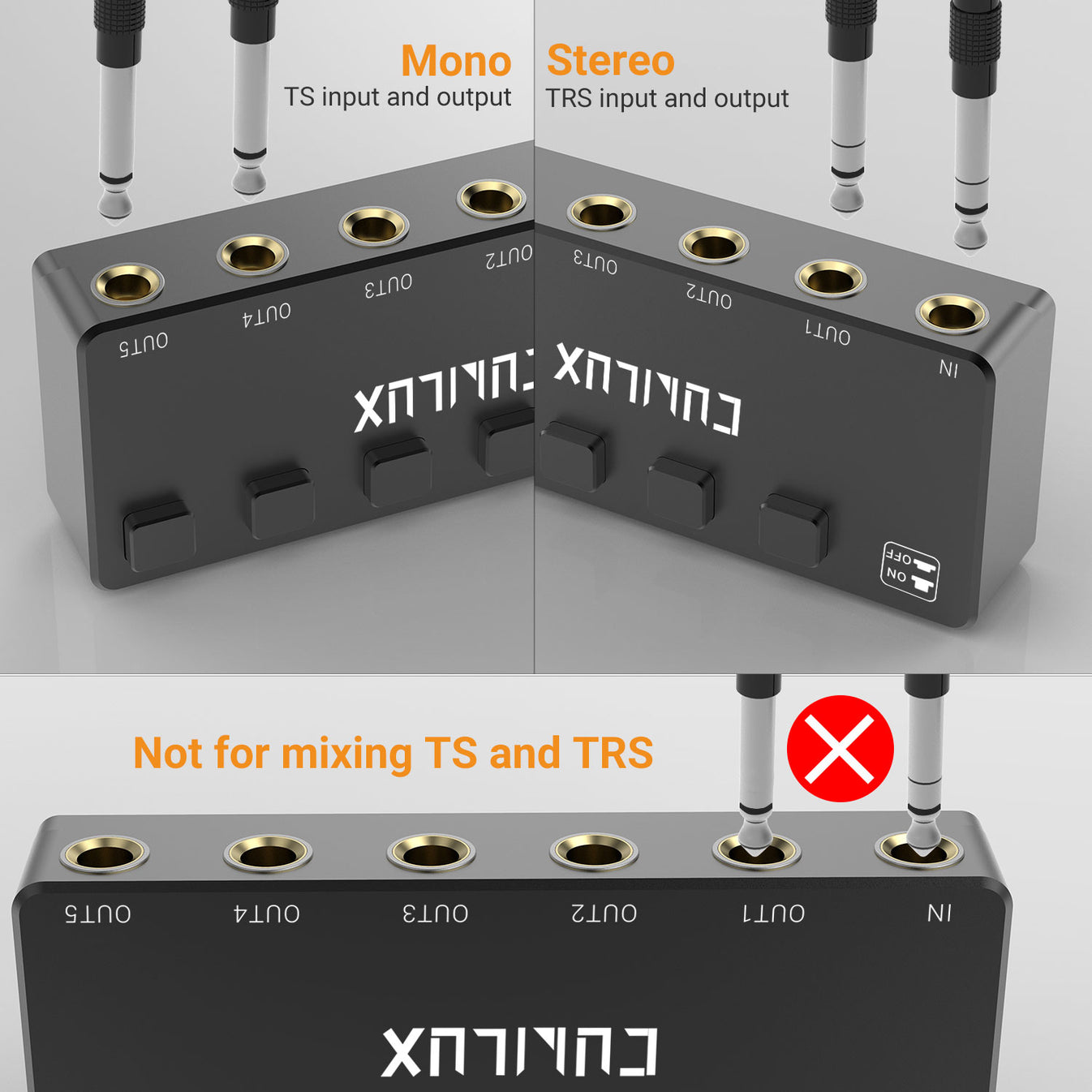 6.35mm 5 Ways Audio Splitter with Switch-Black – Cubilux