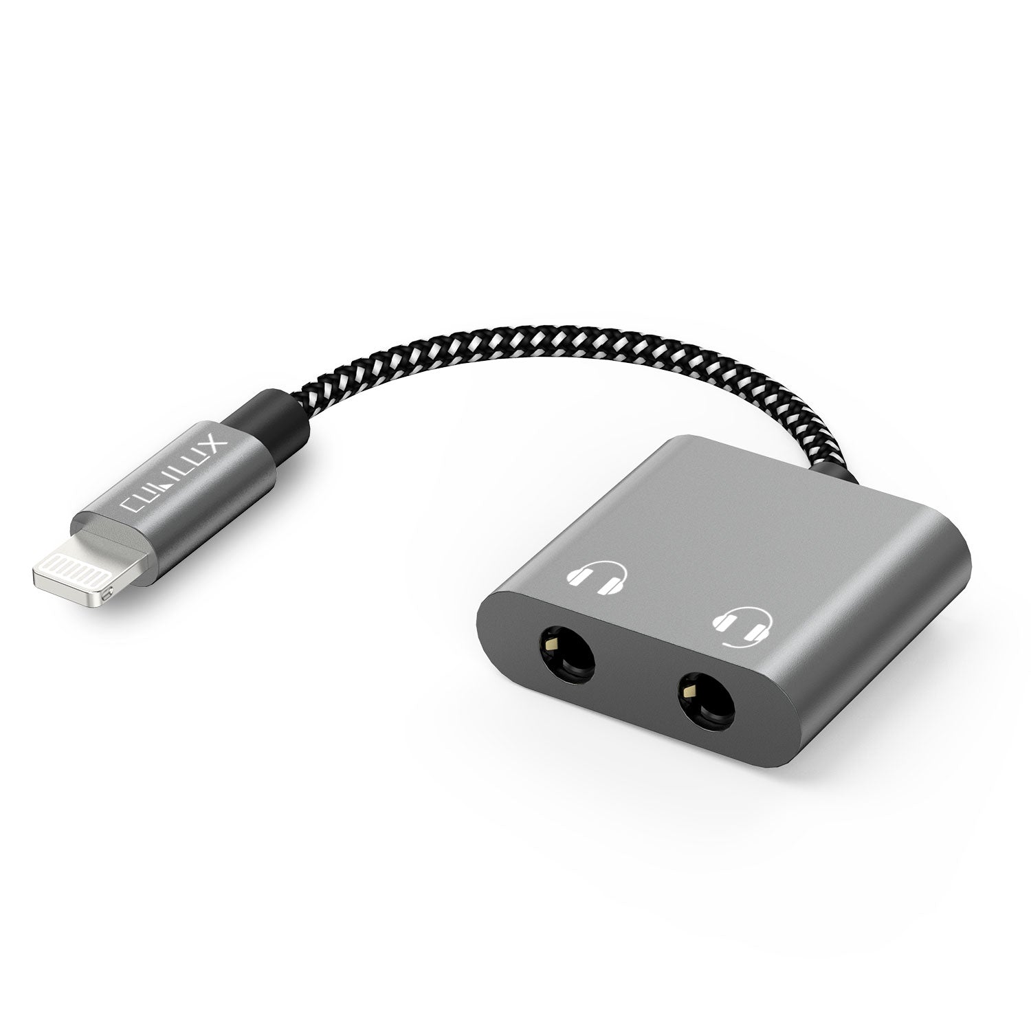 Lightning to 3.5mm Headphone Splitter-Gray – Cubilux