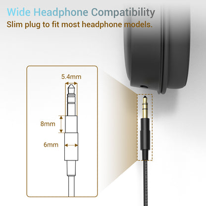 USB C to 3.5mm Headphone Cable with MIC-Black
