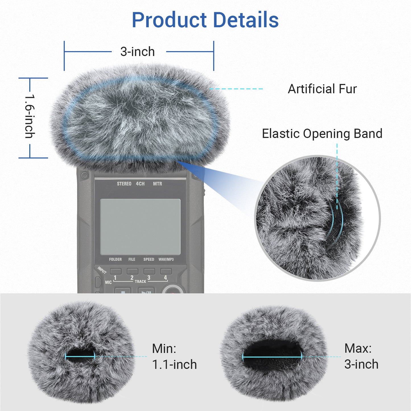 Furry Microphone Windscreen Muff for Zoom H4n PRO