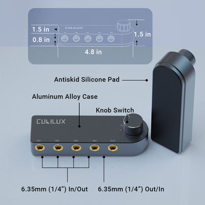 Bidirectional 4-Channel 6.35mm  Audio Selector Box