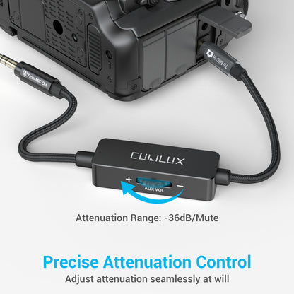 3.5mm Line Level to Microphone Level Attenuator Cable,1 FT