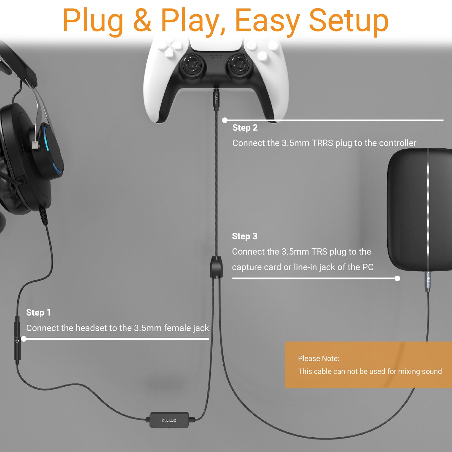 Chat Link Pro Cable with Volume Control