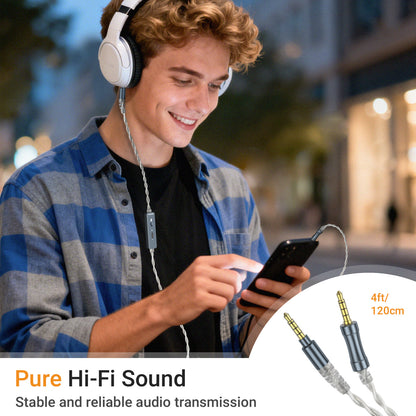 3.5mm TRRS Headset Replacement Cable with Mic Mute & Volume Control