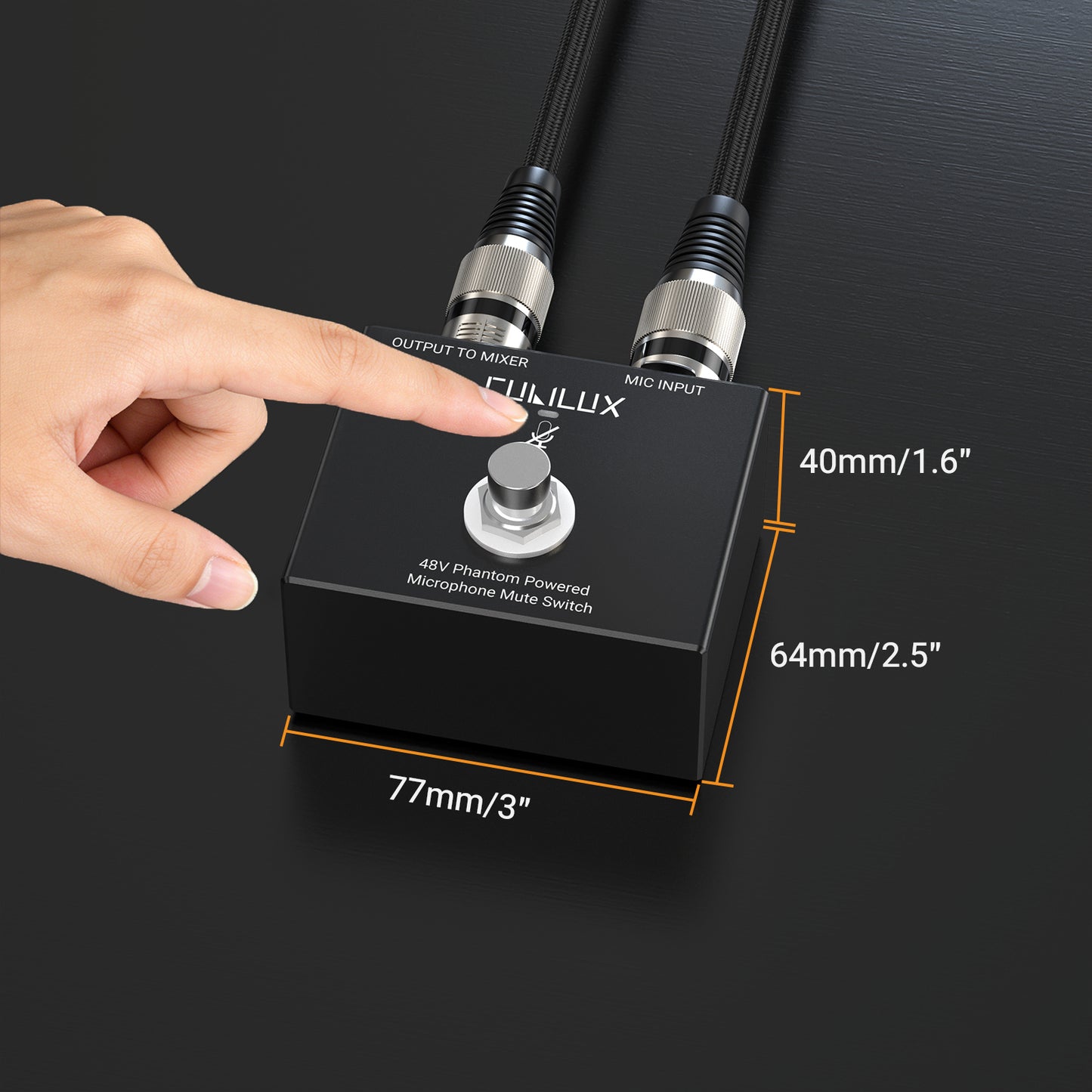 MMX-3 XLR Footswitch Mute Switch for 48V Condenser Microphone