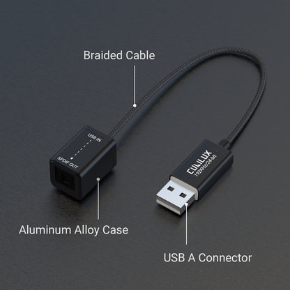 USB A to SPDIF Optical Audio Converter-Black