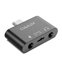 USB C Headphone Microphone Connector,Black