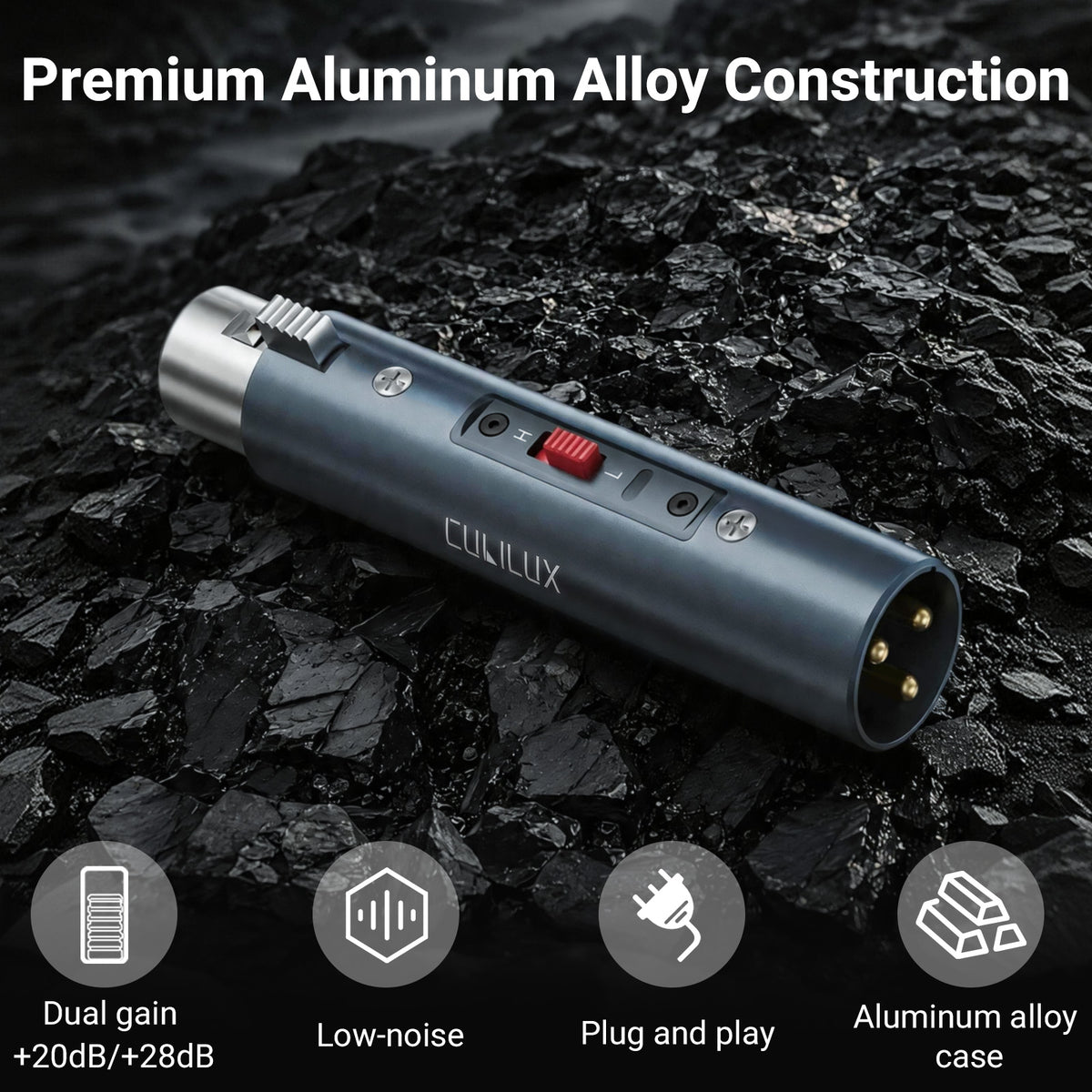 XLR Dynamic Microphone Preamp, 2-Level 20dB/28dB Gain