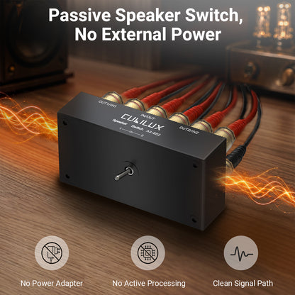 AS-BS2 Speaker Selector Switch Box, 2 Way A/B Amp Switcher