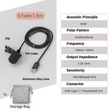 Unidirectional USB C Lavalier Microphone 1.5m