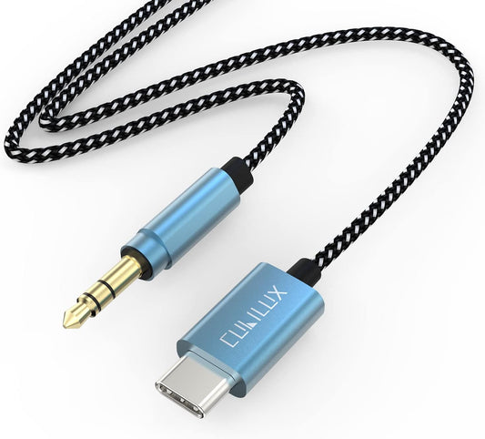 USB C Audio Cable-Blue,6 FT