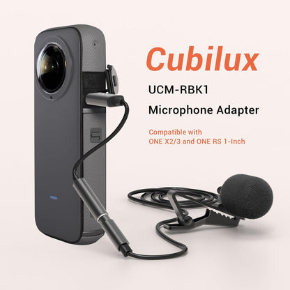 UCM-RBK1 Microphone Adapter for Insta 360 ONE X2/X3 and ONE RS 1-Inch 360