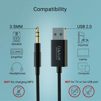 USB A to 3.5mm Male Audio Cable