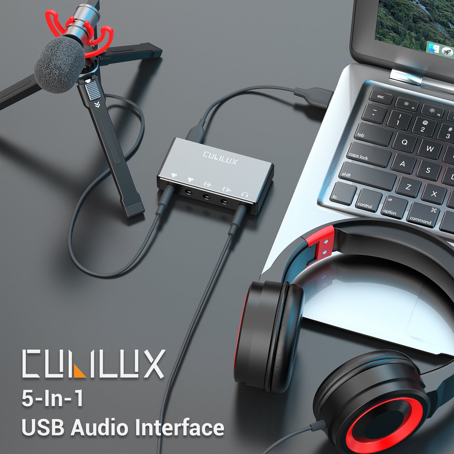 CB5 USB to 3.5mm Sound Card with Stereo Microphone Input