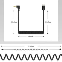 Coiled USB C to TRS Microphone Cord