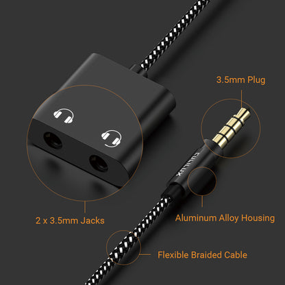 3.5mm Headphone Splitter-Black