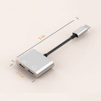 USB C to Dual USB C Splitter-SILVER