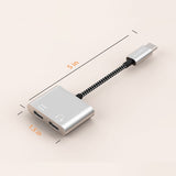 USB C to Dual USB C Splitter-SILVER
