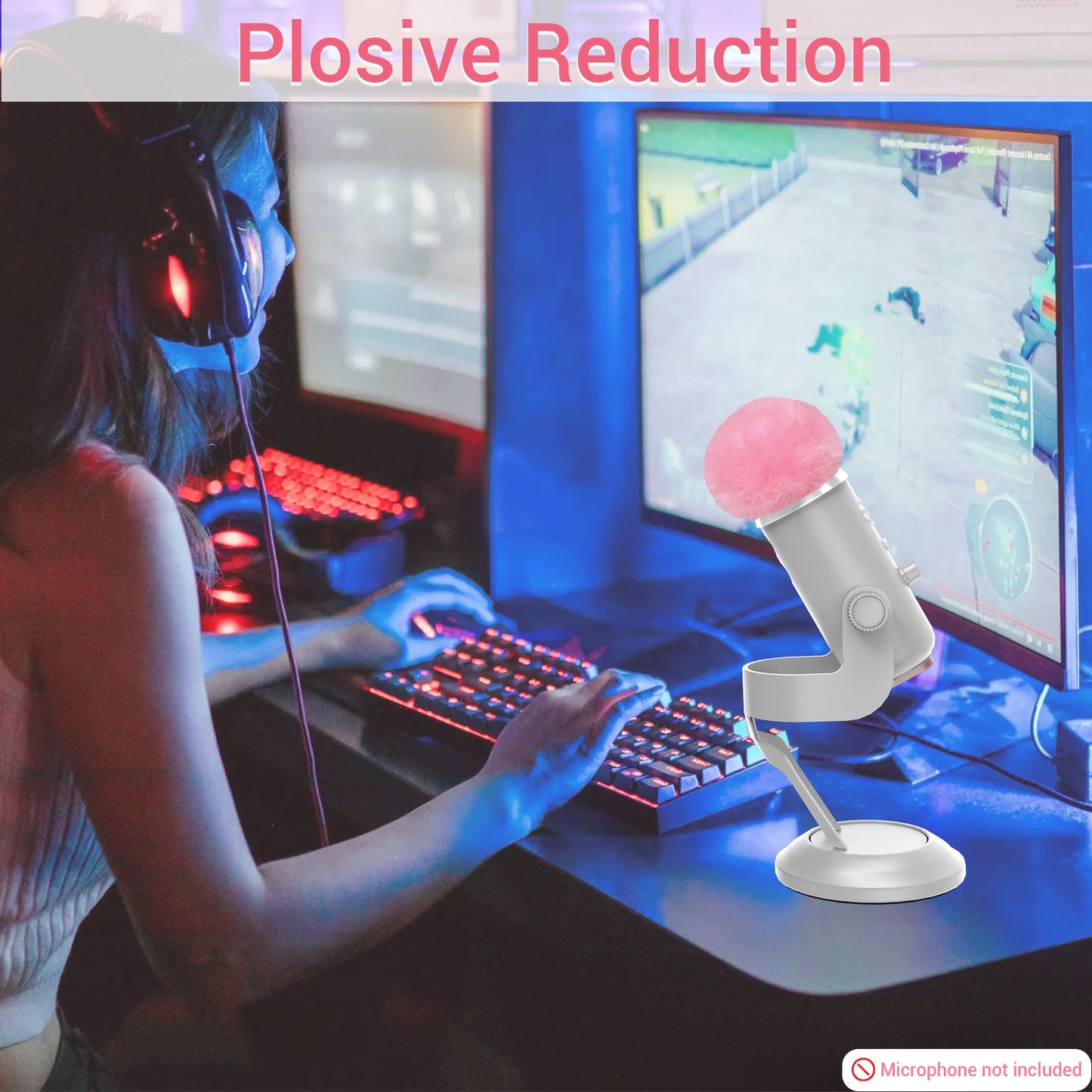 1 Pack Pink Microphone Furry Windscreen