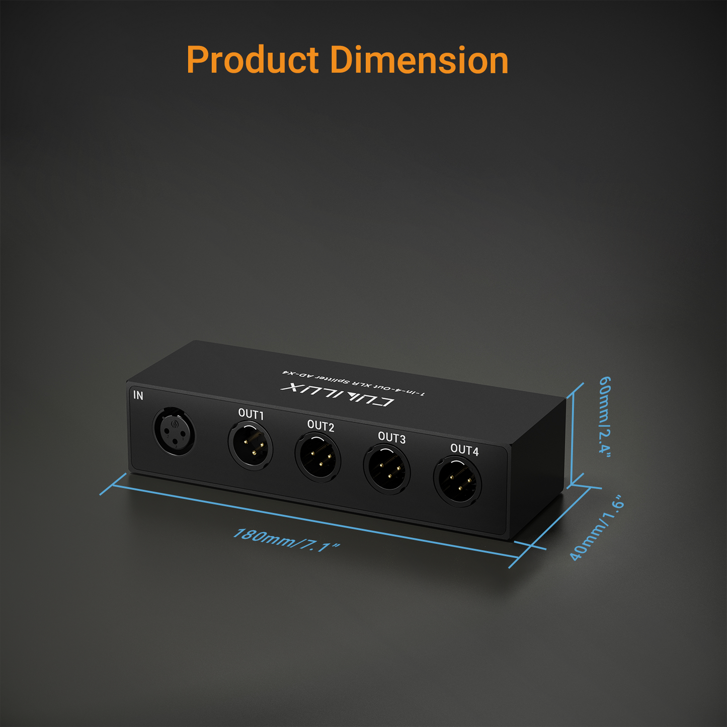4-Way XLR Audio Passive Splitter