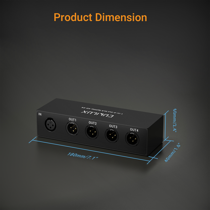 4-Way XLR Audio Passive Splitter