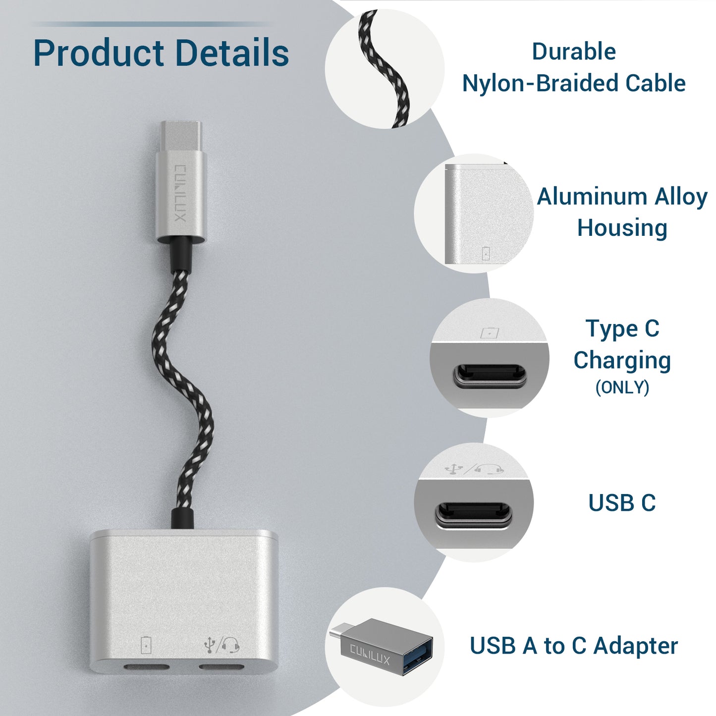 USB C to Dual USB C Splitter