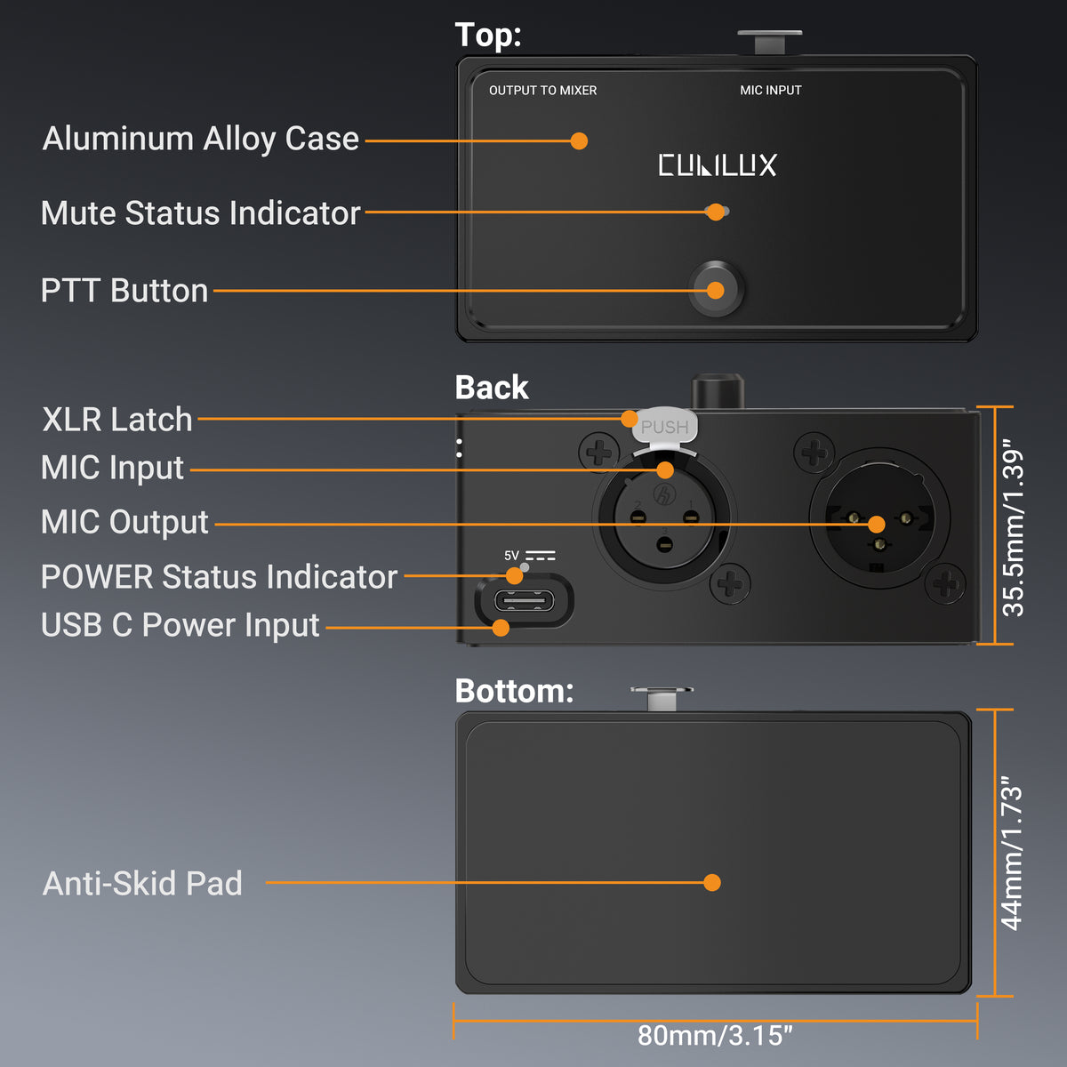XLR Push-to-Talk Mute Switch for Dynamic and Condenser Mics