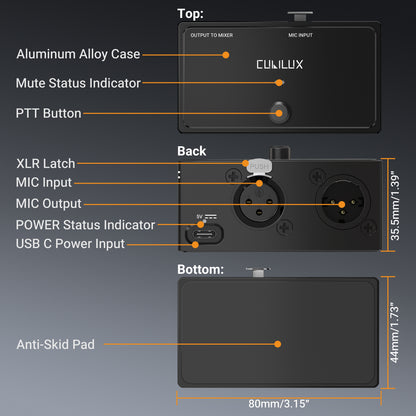 XLR Push-to-Talk Mute Switch for Dynamic and Condenser Mics