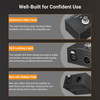 MMX-3 XLR Footswitch Mute Switch for 48V Condenser Microphone