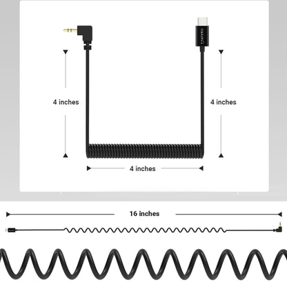 Coiled USB C Stereo Aux Cord