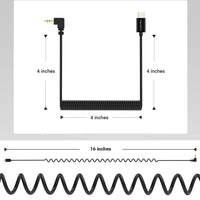 Coiled USB C Stereo Aux Cord