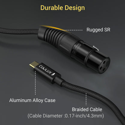 XLR Microphone to USB C Cable,6.6 FT