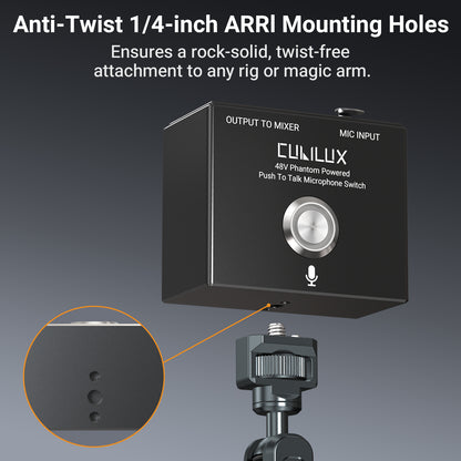 MMX-2 XLR Push-to-Talk (PTT) Microphone Switch - 48V Phantom Power Pass