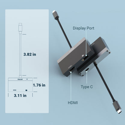 USB C to DP/HDMI Adapter with PD Charging Port