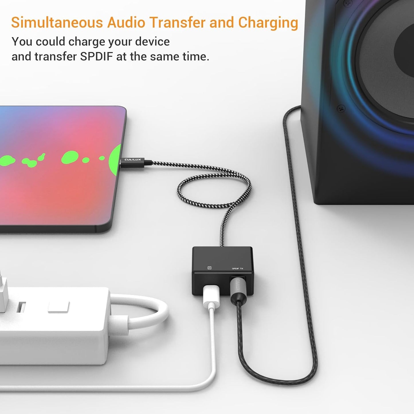 USB C to SPDIF Charging Adapter