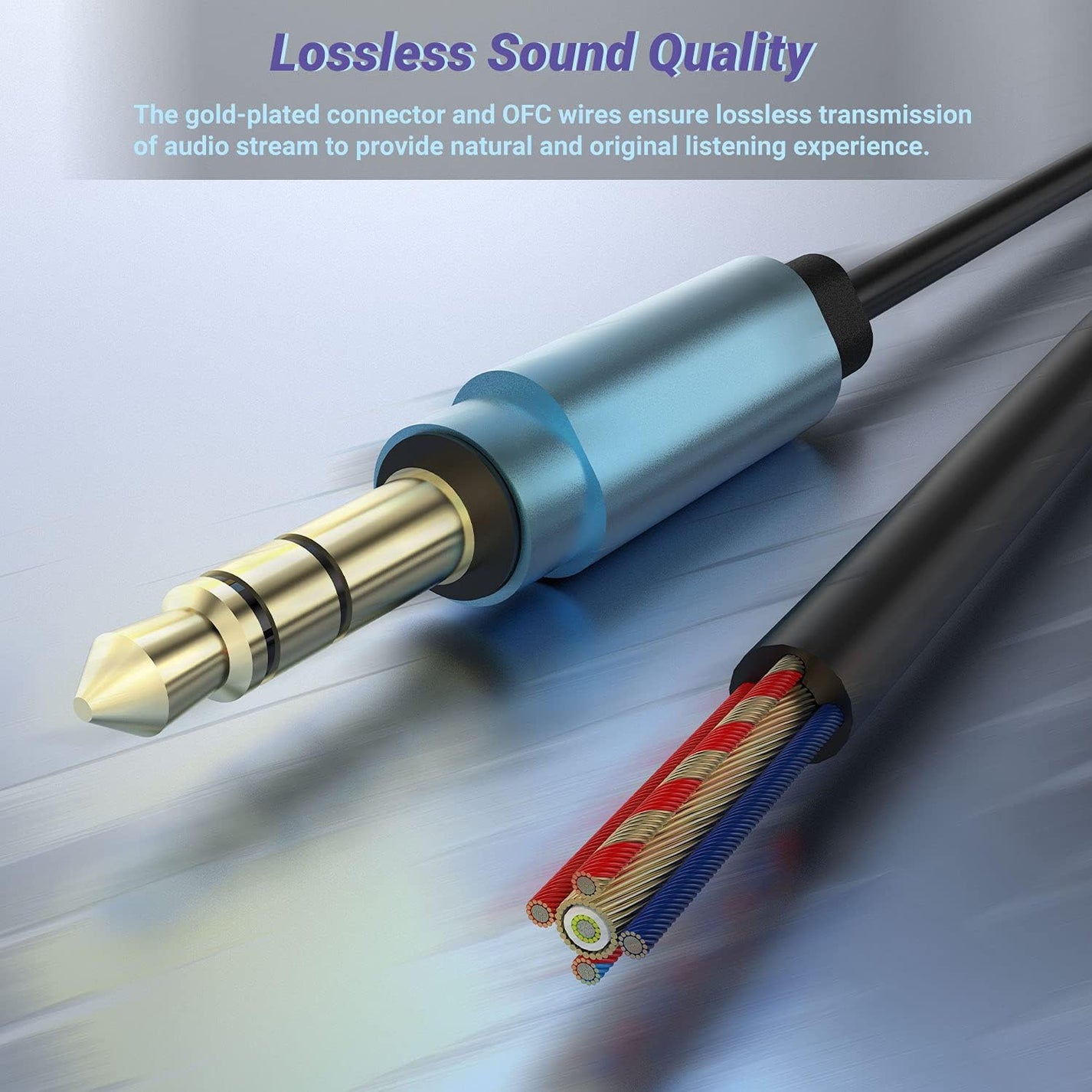 USB C Audio CableBlue,4 FT Cubilux