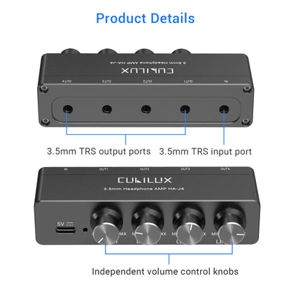 4-Way Headphone Amplifier 3.5mm