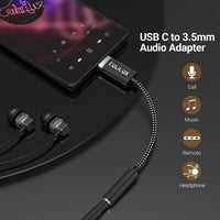 USB C Headphone Adapter with Hi-Res DAC-Black&Silver