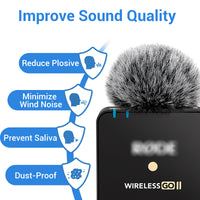 Furry Windscreen for Rode Wireless Go II 4-Pack