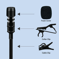 Clip & Foam Cover Set for Lapel MIC-5 PACK of EACH