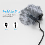 Furry Windscreen & Foam Cover Set for Lavalier Lapel Microphone-5 Pack