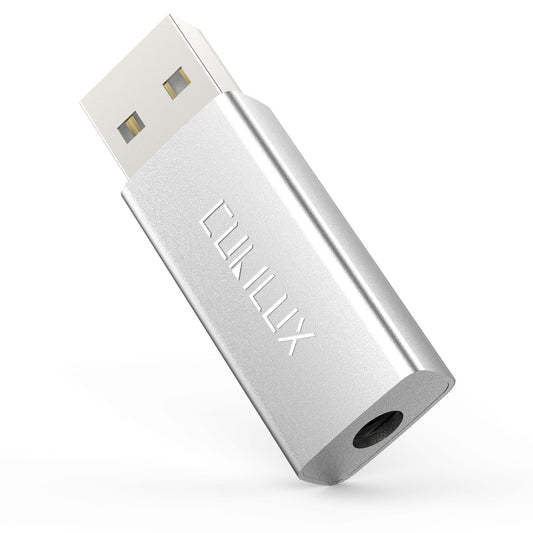 192KHz/24-bit DAC USB A to 3.5mm External Sound Card-Silver