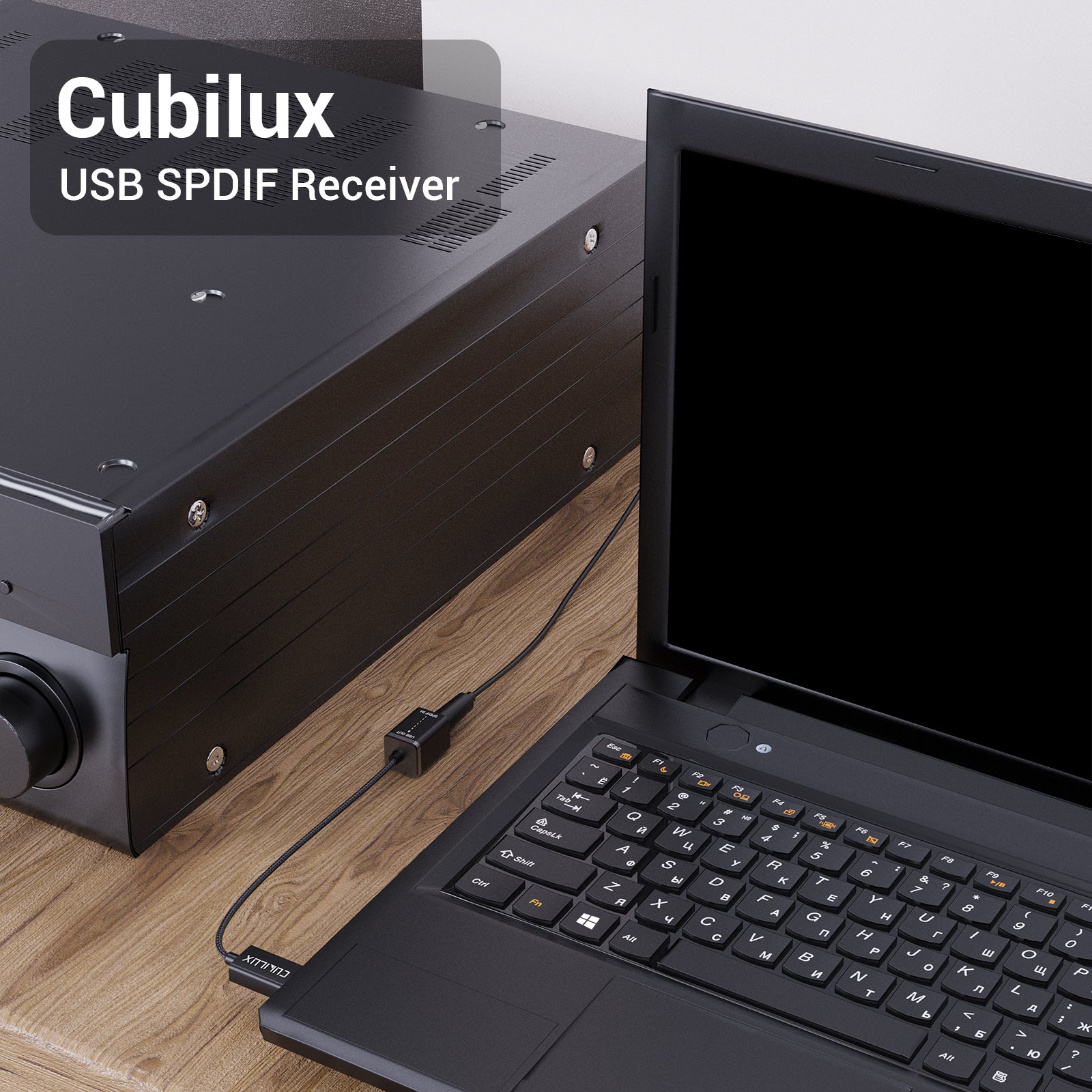 Cubilux Adaptador de Entrada SPDIF USB A para PC [Solo Grabación