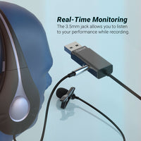 USB A Microphone with 3.5mm Headphone Jack